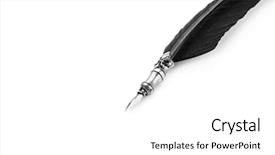  Presentation with fountain pen - Amazing PPT layouts having fountain pen on the white backdrop and a white colored foreground