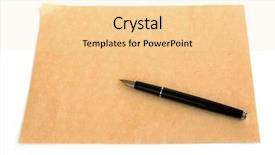  Presentation with fountain pen - Beautiful slides featuring fountain pen over an rough backdrop and a blonde colored foreground