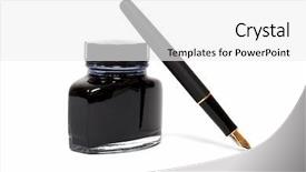  Presentation with fountain pen - Presentation theme with fountain pen with the ink background and a white colored foreground