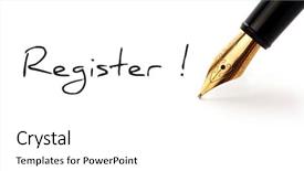  Presentation with fountain pen - Cool new presentation theme with fountain pen writing contact us backdrop and a white colored foreground