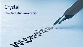  Presentation with fountain pen - Audience pleasing theme consisting of fountain pen writing the word backdrop and a sky blue colored foreground