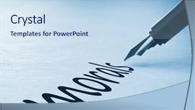  Presentation with fountain pen - Slides having fountain-pen-writing-the-word background and a  colored foreground