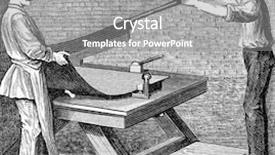  Presentation with steel factory - Presentation design featuring fountain pens sawing of steel background and a gray colored foreground