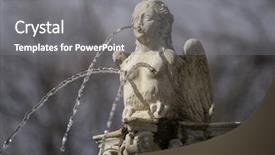  Presentation with water fountain - Amazing PPT layouts having fountain shaped figure angel water jets coming out of breasts and mouth spring in spain backdrop and a gray colored foreground
