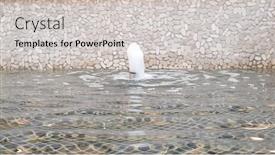  Presentation with water fountain - Slides having fountain water pool background and a light gray colored foreground