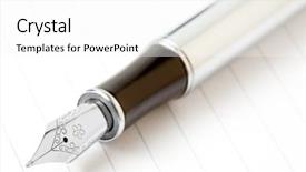  Presentation with fountain pen - Amazing slides having fountain writing pen backdrop and a white colored foreground