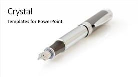  Presentation with fountain pen - PPT layouts featuring fountain writing pen background and a white colored foreground