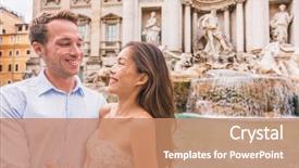  Presentation with romantic love - Amazing presentation theme having fountains - rome couple on romantic date backdrop and a coral colored foreground