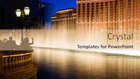  Presentation with las vegas - Colorful PPT theme enhanced with fountains-in-las-vegas backdrop and a lemonade colored foreground