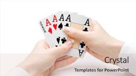  Presentation with playing cards - Beautiful presentation theme featuring four aces and a jocker backdrop and a lemonade colored foreground