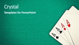  Presentation with casino - Cool new slide set with four aces on green casino backdrop and a gray colored foreground
