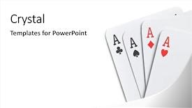  Presentation with foster care aces - Cool new presentation design with four aces on white background backdrop and a white colored foreground