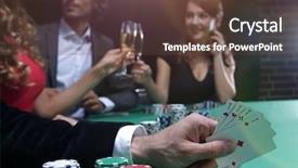  Presentation with poker - Amazing slides having four aces poker hand backdrop and a  colored foreground