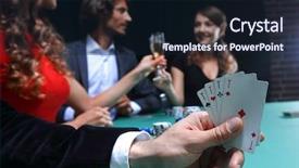  Presentation with poker - Cool new PPT theme with four aces poker hand backdrop and a wine colored foreground