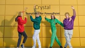  Presentation with bright yellow - Presentation theme featuring four-active-teenagers-in-modern background and a yellow colored foreground