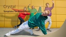  Presentation with youth - Presentation theme enhanced with four-active-teenagers-in-modern background and a yellow colored foreground