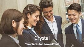  Presentation with people - PPT layouts consisting of four agreements - business people working outside office background and a  colored foreground