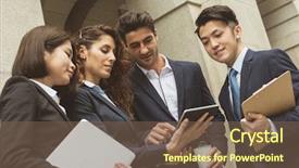  Presentation with people - Amazing presentation design having four agreements - business people working outside office backdrop and a tawny brown colored foreground