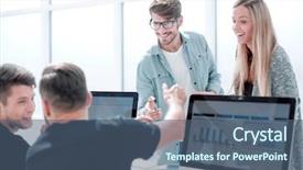  Presentation with people talking - PPT layouts with four agreements - happy business people talking background and a ocean colored foreground