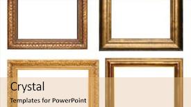  Presentation with antique picture frame - Theme featuring four antique picture frames high background and a yellow colored foreground