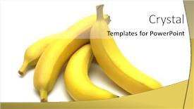  Presentation with banana - Audience pleasing PPT theme consisting of four banana on white background backdrop and a white colored foreground