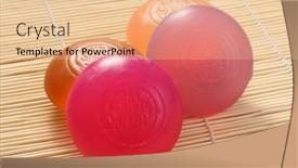  Presentation with soap - Colorful theme enhanced with four-bars-of-glycerine-soap backdrop and a lemonade colored foreground