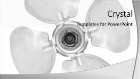  Presentation with ship propeller - Presentation design featuring four blade aluminum propeller isolated background and a white colored foreground