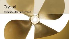  Presentation with propeller - Colorful slide set enhanced with four-blade boat propeller made backdrop and a yellow colored foreground