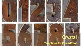  Presentation with numbers - Colorful presentation theme enhanced with four block - set of isolated 10 numbers backdrop and a tawny brown colored foreground