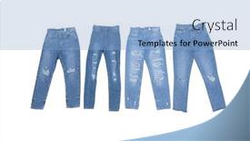  Presentation with jeans - Slides having four-blue-torn-jeans-isolated background and a light blue colored foreground