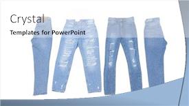  Presentation with jeans - Slide deck with four-blue-torn-jeans-isolated background and a white colored foreground