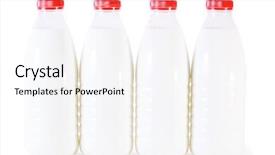  Presentation with cow milk - Colorful slide deck enhanced with four bottles of milk backdrop and a  colored foreground