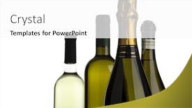  Presentation with prosecco - Audience pleasing slide deck consisting of four bottles of white wine champagne and prosecco backdrop and a white colored foreground