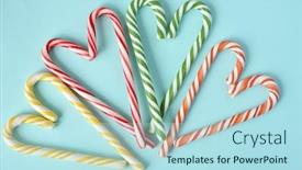  Presentation with loving hearts love heart candy - Presentation design with four-candy-cane-hearts background and a sky blue colored foreground