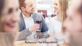  Presentation with people enjoying - Colorful slide deck enhanced with four-cheerful-people-enjoying-drink backdrop and a lemonade colored foreground