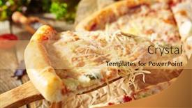  Presentation with mozzarella cheese - Cool new PPT layouts with four-cheese-pizza-or-quattro backdrop and a yellow colored foreground