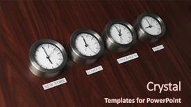  Presentation with time - Amazing slide set having four clocks with different time backdrop and a wine colored foreground