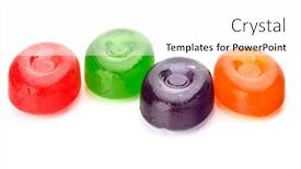  Presentation with sugar - Colorful PPT theme enhanced with four-colorful-fruit-hard-sugar backdrop and a white colored foreground