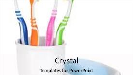  Presentation with soap - PPT theme having colorful toothbrushes and soap isolated background and a white colored foreground