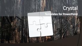  Presentation with falling jigsaw pieces - Theme consisting of four connected pieces of white background and a dark gray colored foreground