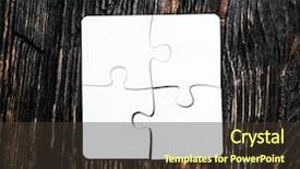  Presentation with jigsaw - PPT theme consisting of four connected pieces of white background and a tawny brown colored foreground