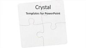  Presentation with puzzle pieces flying in - PPT layouts with four connected white puzzle pieces background and a white colored foreground