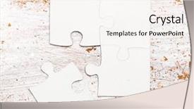  Presentation with puzzle pieces - Theme having four connected white puzzle pieces background and a sky blue colored foreground