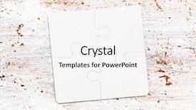  Presentation with puzzle pieces flying - Slide deck featuring four connected white puzzle pieces background and a white colored foreground