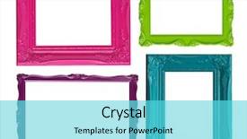  Presentation with picture frame - Beautiful presentation design featuring four contemporary picture frames backdrop and a cyan colored foreground