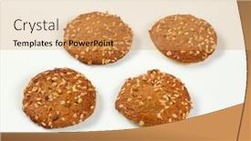  Presentation with almonds - Beautiful PPT layouts featuring four-cookies-with-chopped-nuts backdrop and a yellow colored foreground