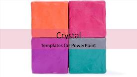  Presentation with clay - Presentation design with four cubes of colored clay background and a coral colored foreground