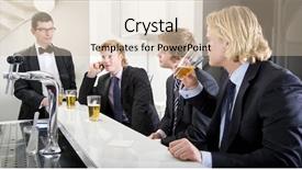  Presentation with customers - Amazing slide deck having four customers around a bar being served by a barman backdrop and a lemonade colored foreground