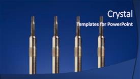  Presentation with diesel engine - Beautiful PPT theme featuring four diesel engine glow plugs backdrop and a navy blue colored foreground