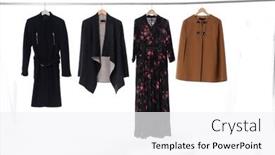  Presentation with females - Theme with four-different-clothes-dress-dress background and a white colored foreground